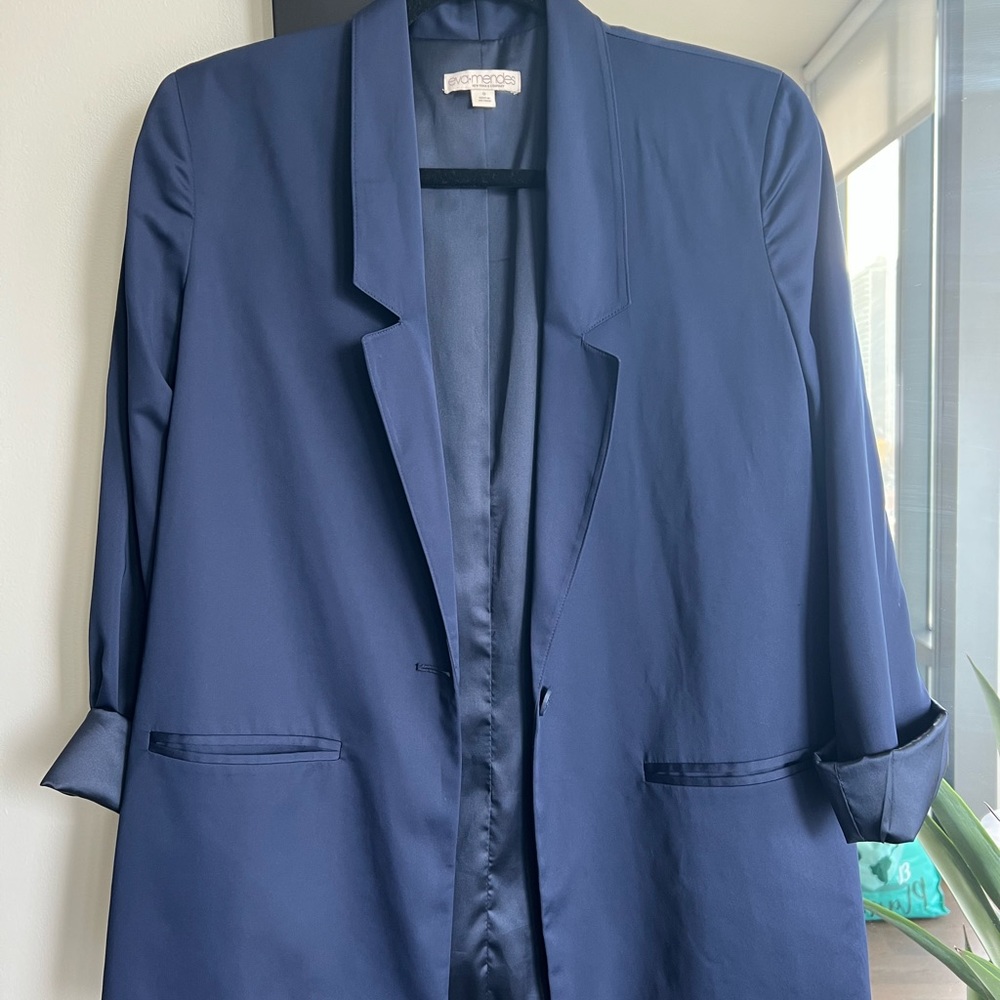NY&Company x Eva Mendes navy boyfriend blazer, size 0
